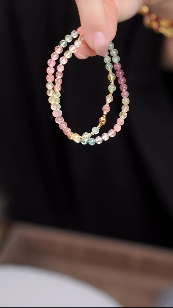 18K金镶嵌手链碧玺@