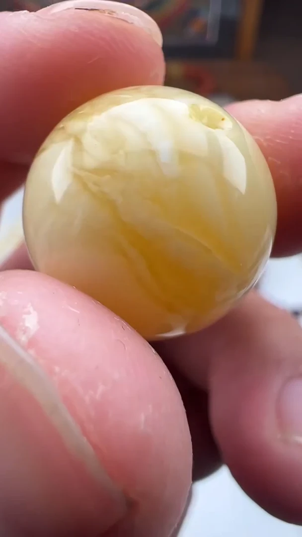 未镶嵌蜜蜡裸石蜜蜡腰花大圆珠一个