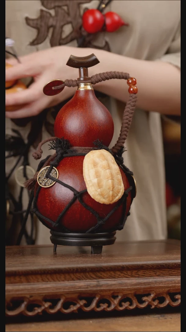 179号精品天然大漆工艺防渗内胆酒葫芦~