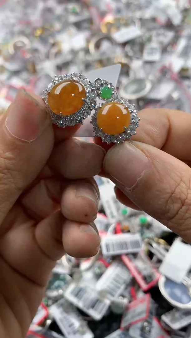 银S925镶嵌戒指翡翠14               5