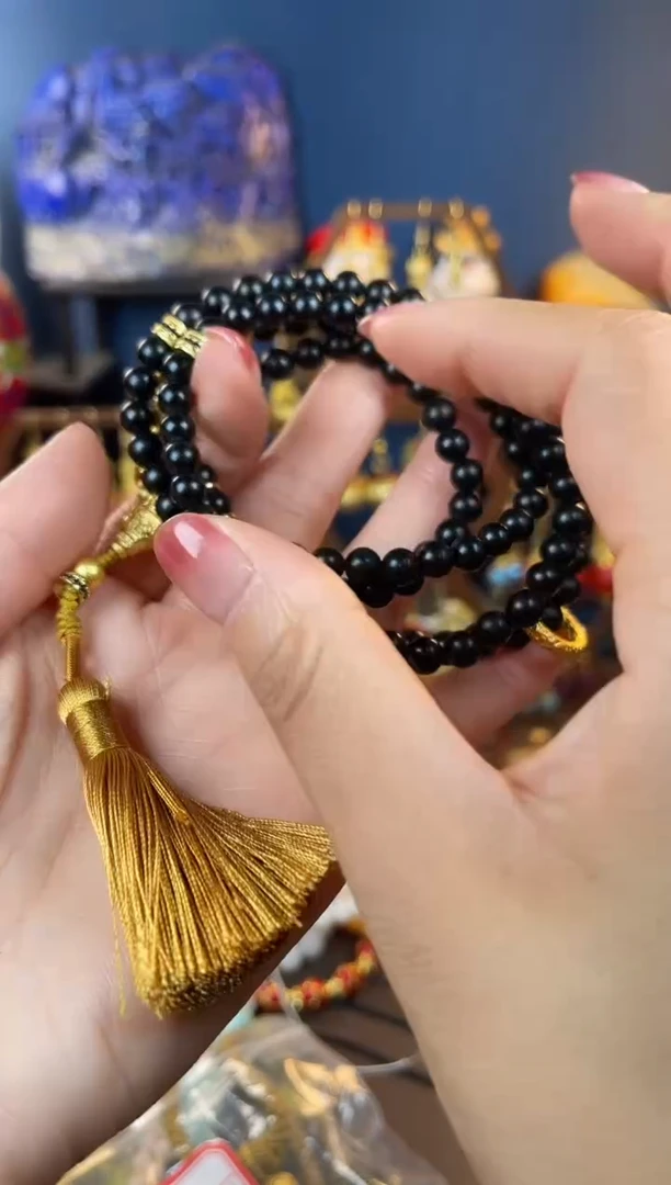 悠*，黑色珐琅景泰蓝项链