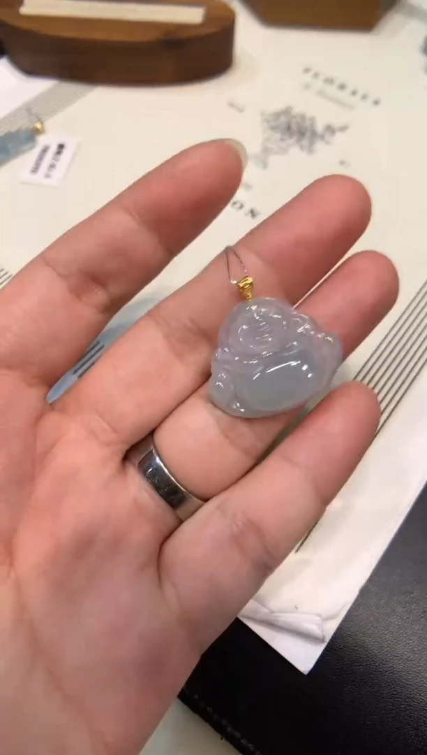 吊坠(不含链)18K金镶嵌翡翠佛公