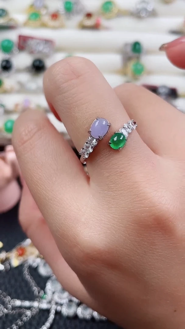 银S925镶嵌戒指翡翠196