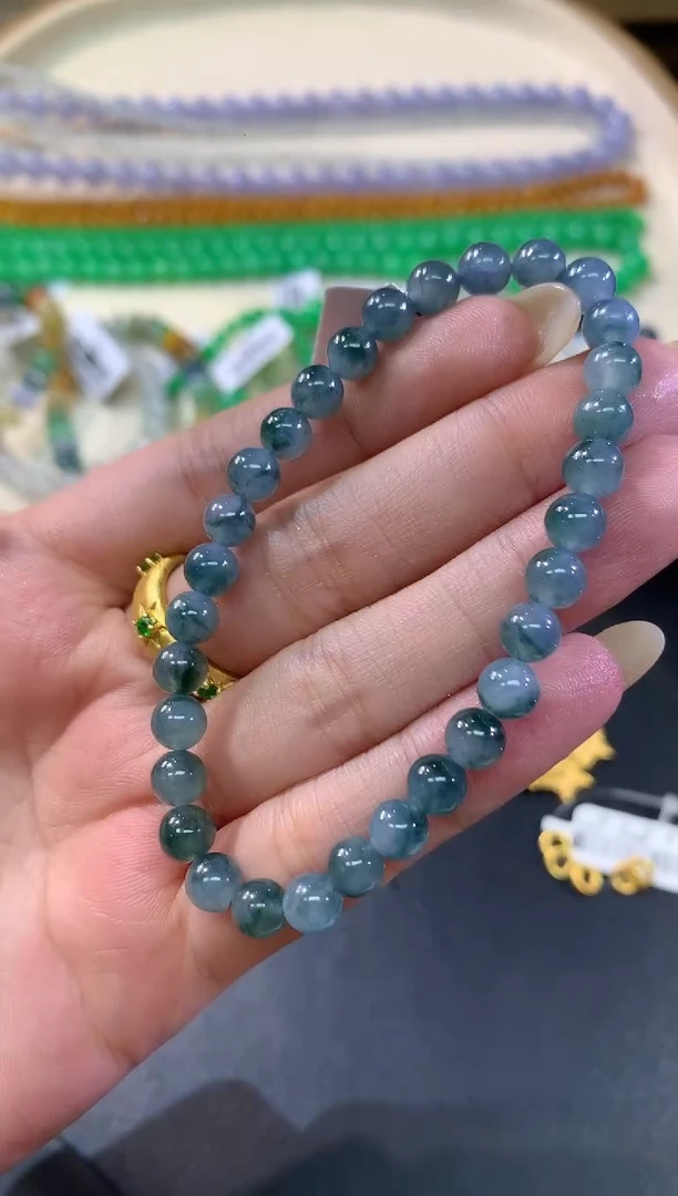 未镶嵌手串翡翠A245|多样性发其一|880