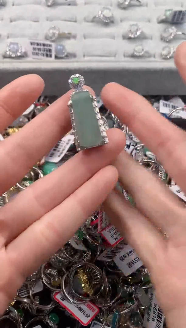 银S925镶嵌戒指翡翠2                        1