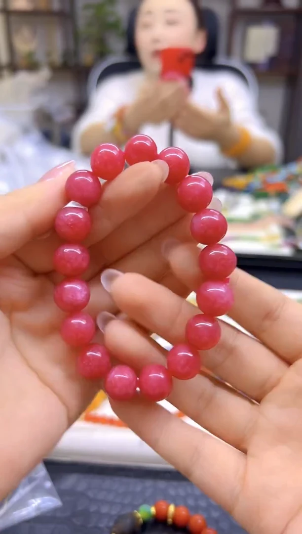 未镶嵌菱锰矿（红纹石）手串DIY款S826