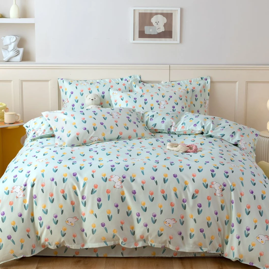 【双人被套】秋冬加厚磨毛面料200*230被套亲肤保暖【花园小兔】