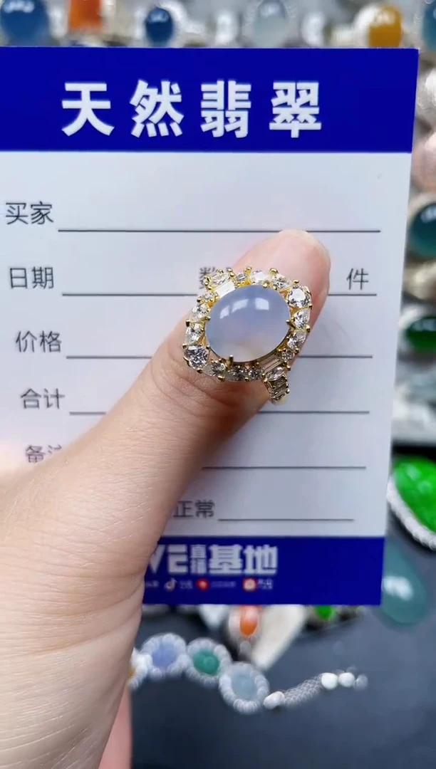 银S925镶嵌戒指翡翠173