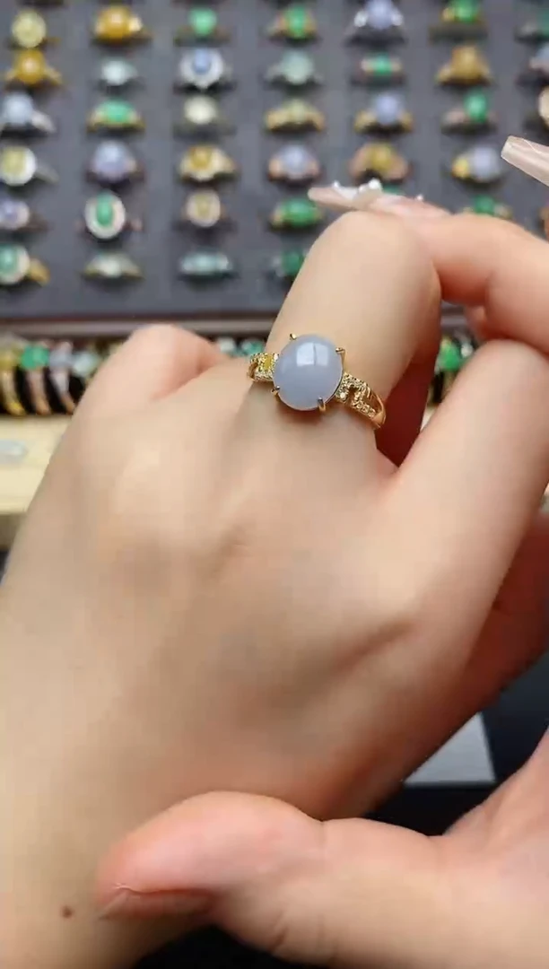 翡翠戒指银S925镶嵌........