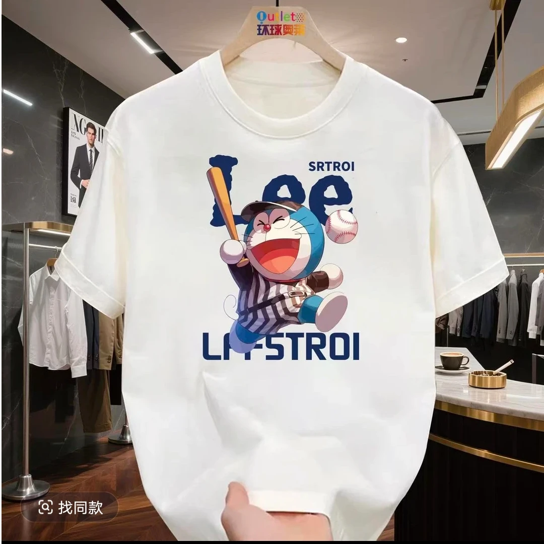 短袖T恤印花短袖情侣装夏季圆领男士休闲白色半袖时尚