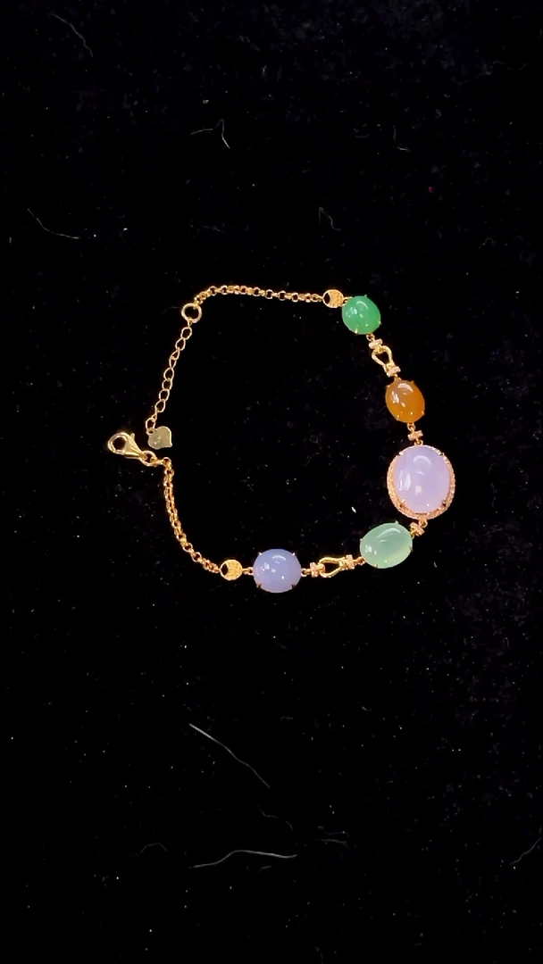 18K金镶嵌手链翡翠28