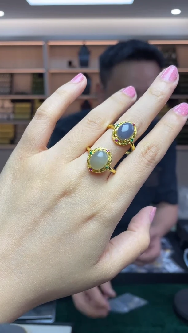 和田玉戒指未镶嵌多样性发一件