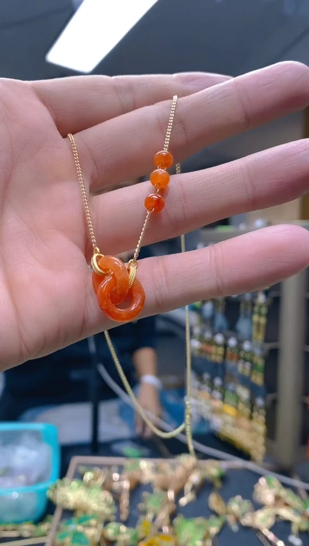 【闪购商品】翡翠耳饰合金101翡翠锁骨链