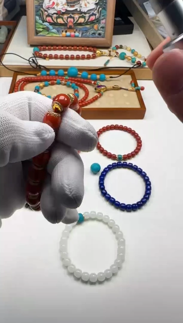 18K金镶嵌手串手串南红玛瑙咋**～手串手串