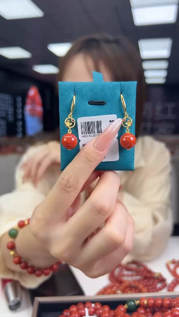 未镶嵌耳饰南红玛瑙9.4-（多样式）92200067