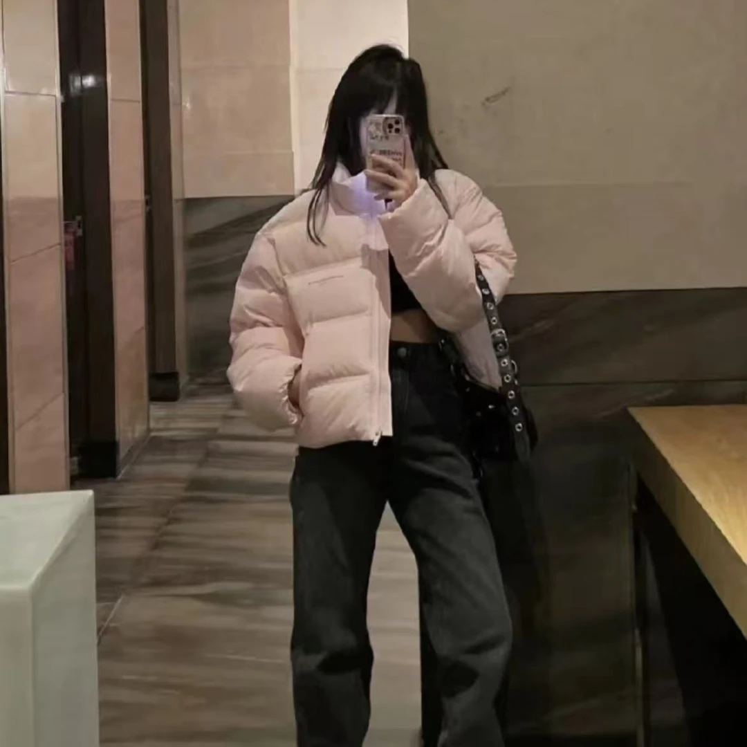 alexanderwang亚历山大王无帽肯豆反光徽标短款羽绒服