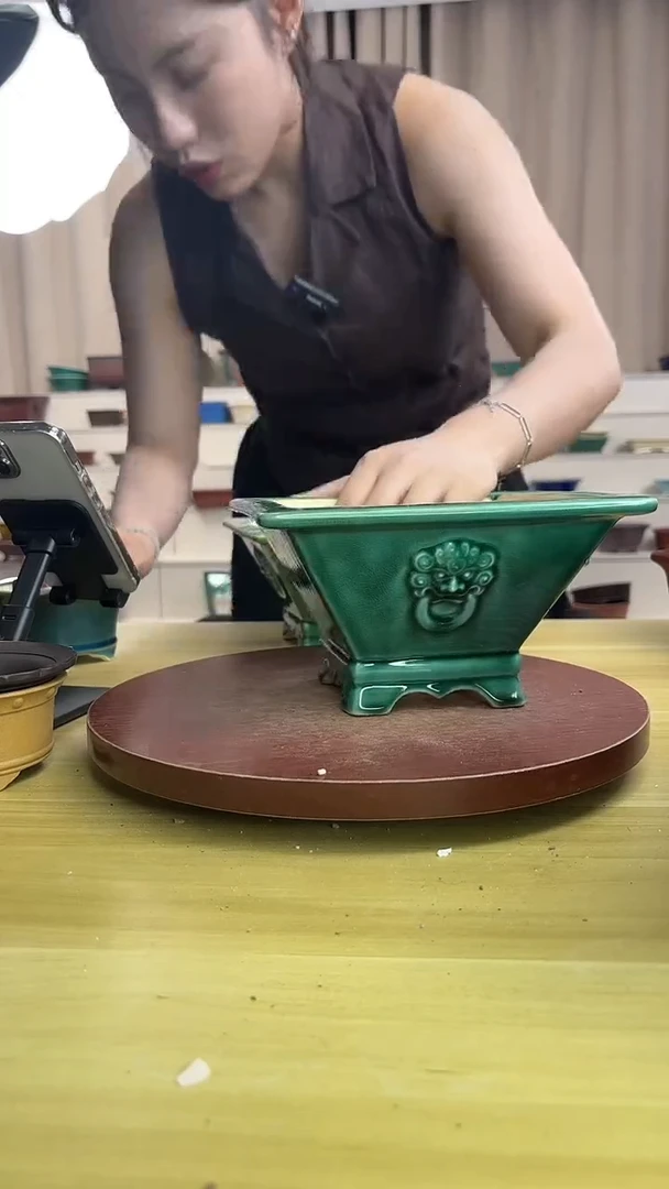 紫砂花盆浅草紫砂花盆微瑕