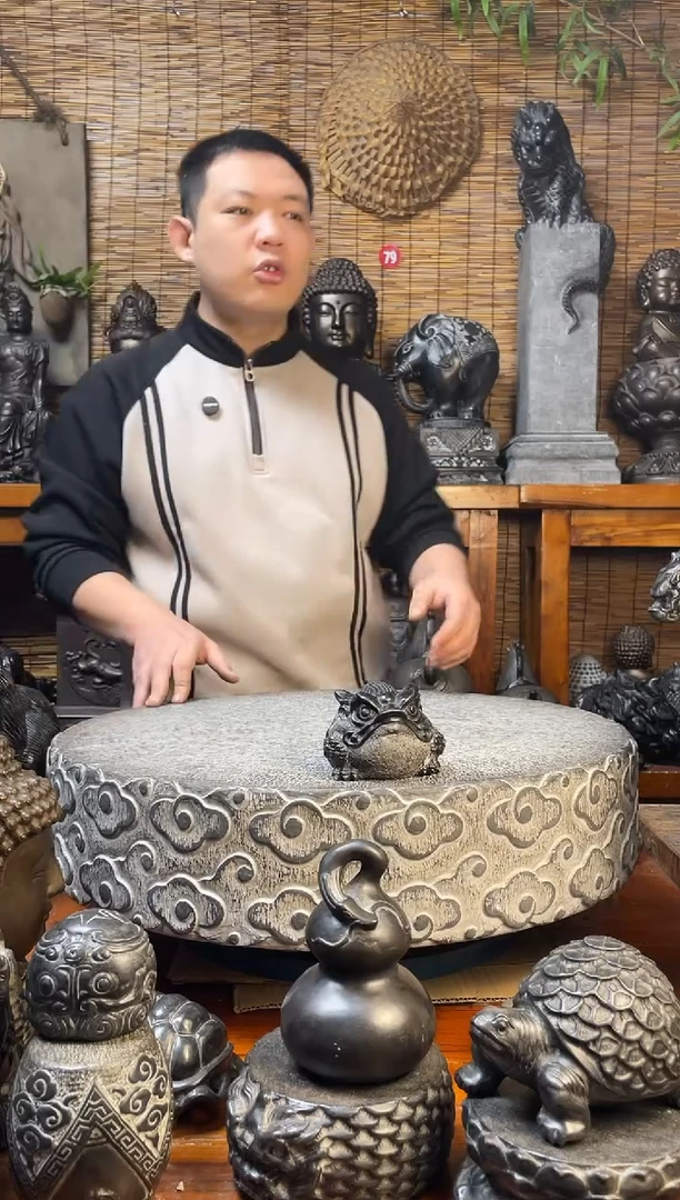 石材10金蟾天然青石雕刻