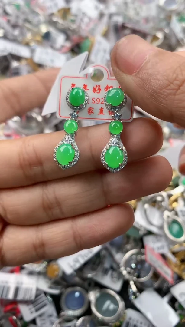 银S925镶嵌戒指翡翠9999----2