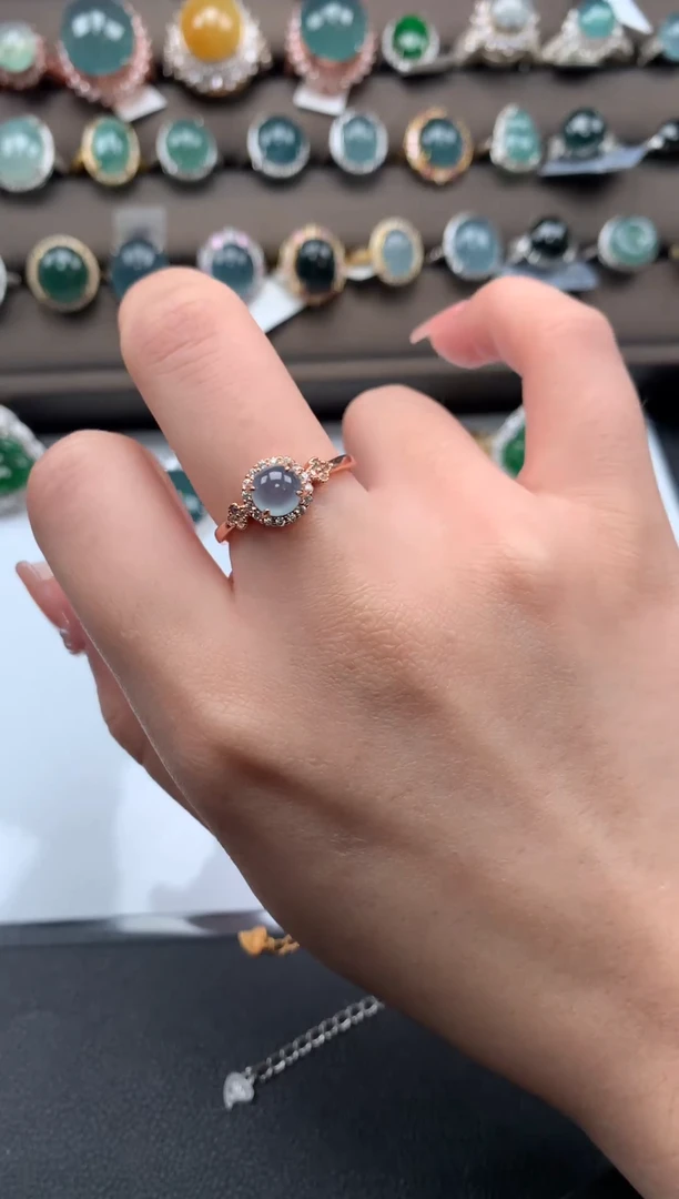 【闪购商品】翡翠戒指银S925镶嵌5141