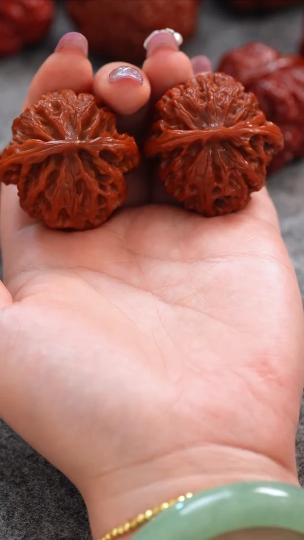 桃核把件文玩核桃 手把件 苹果圆 41