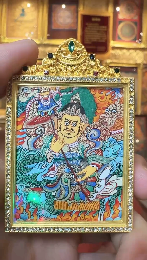 吊坠财宝天王--热贡纯手绘