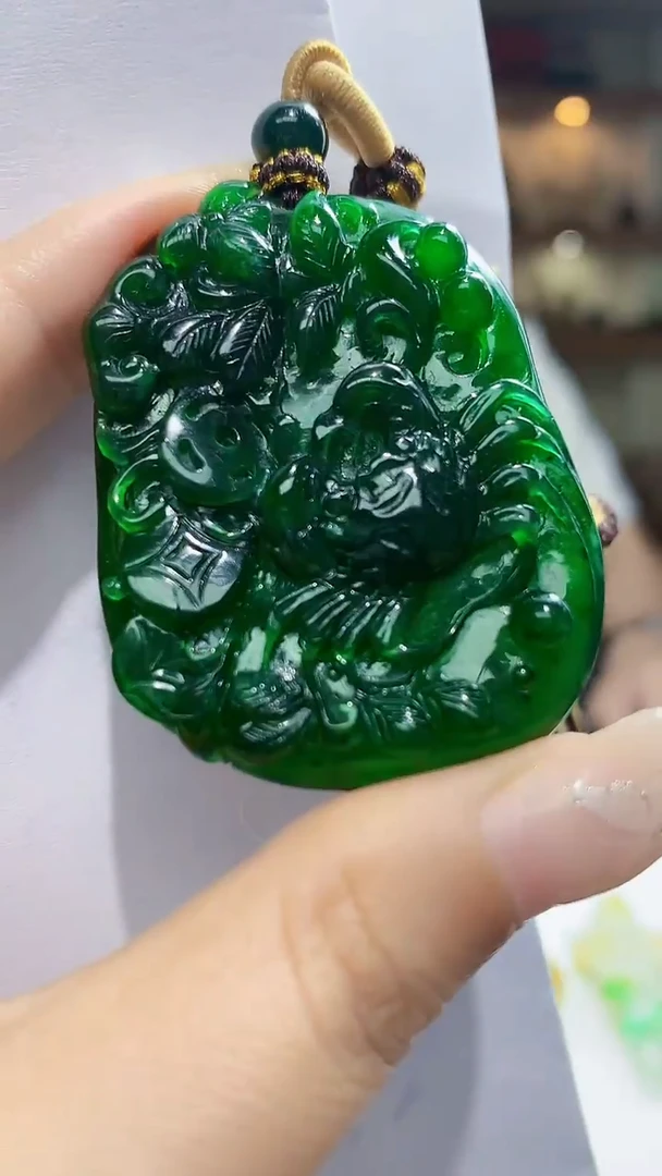 定制翡翠未镶嵌4868mm-毛货挂件33