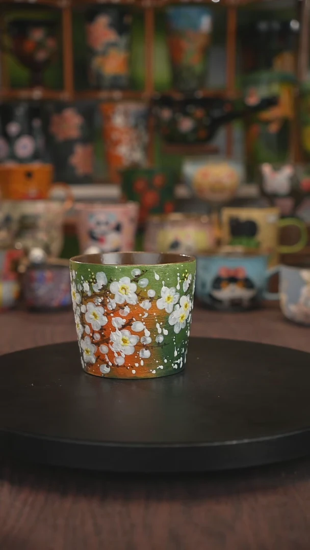 紫砂油画手绘釉下彩