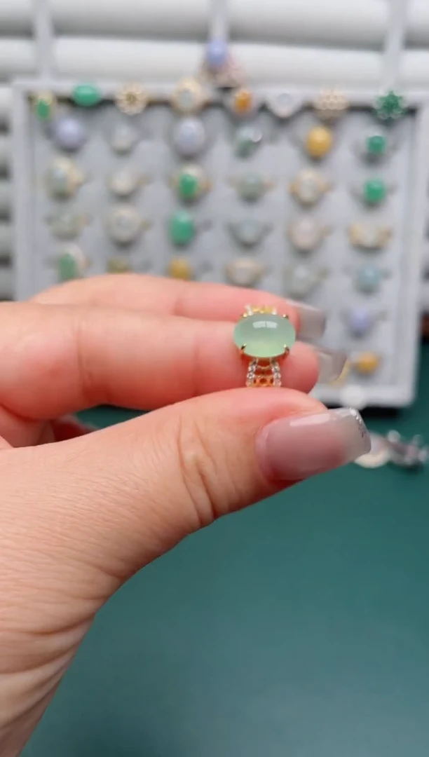 银S925镶嵌戒指翡翠.