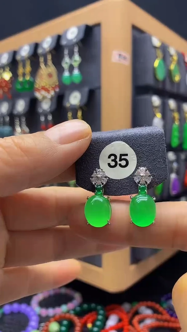 【闪购商品】玛瑙/玉髓耳环银S925镀金镶嵌耳饰