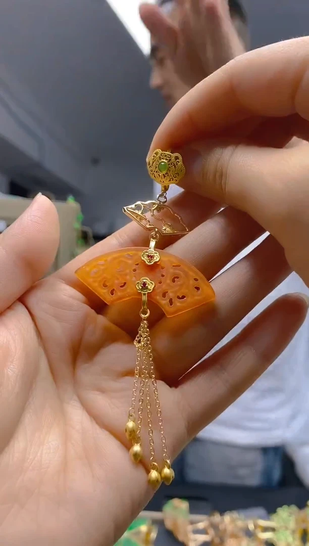 【闪购商品】翡翠耳饰合金0120翡翠压襟