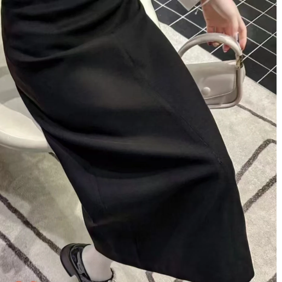 【锦衣服饰】JY 23-126黑色开叉气质时尚半裙