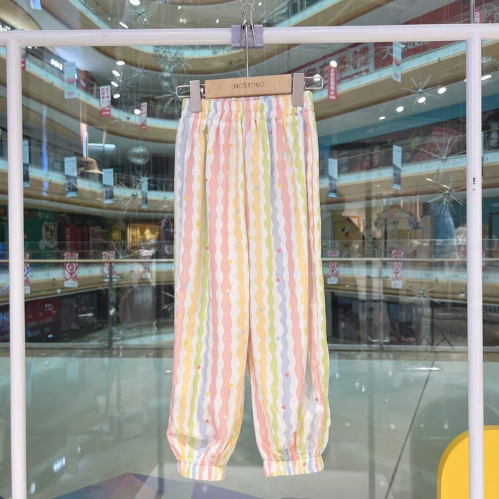 皇室童缘童裤专家2025夏季女童舒适洋气彩虹休闲裤17630354009