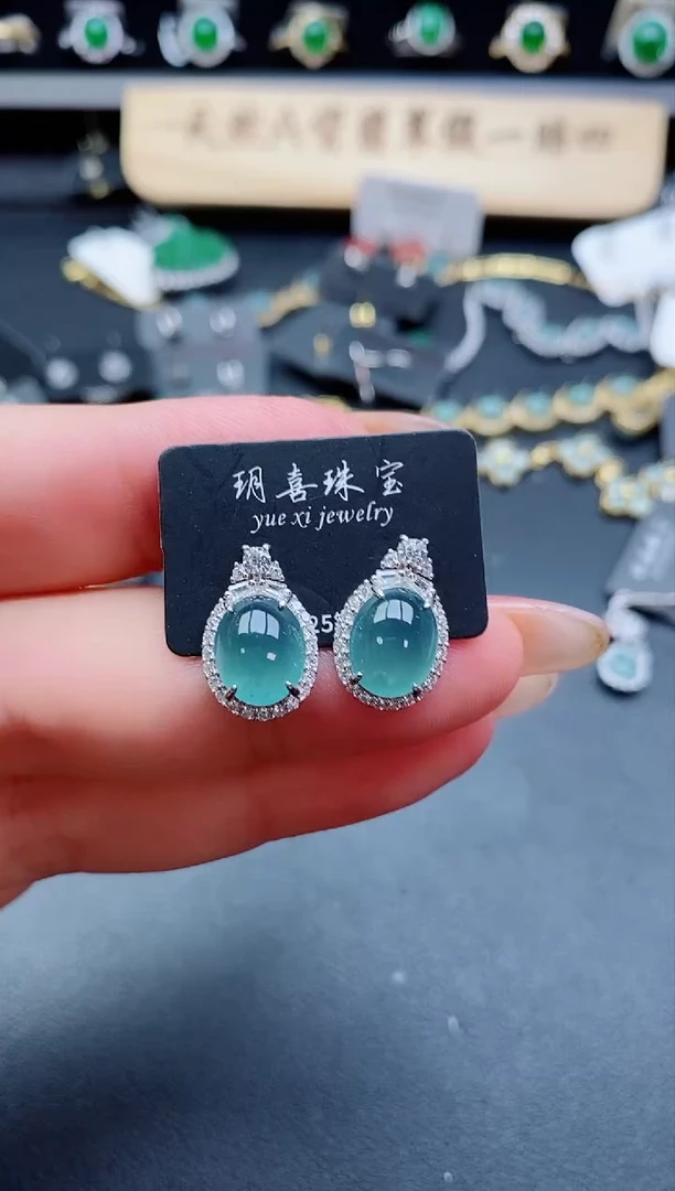 银S925镶嵌戒指翡翠1