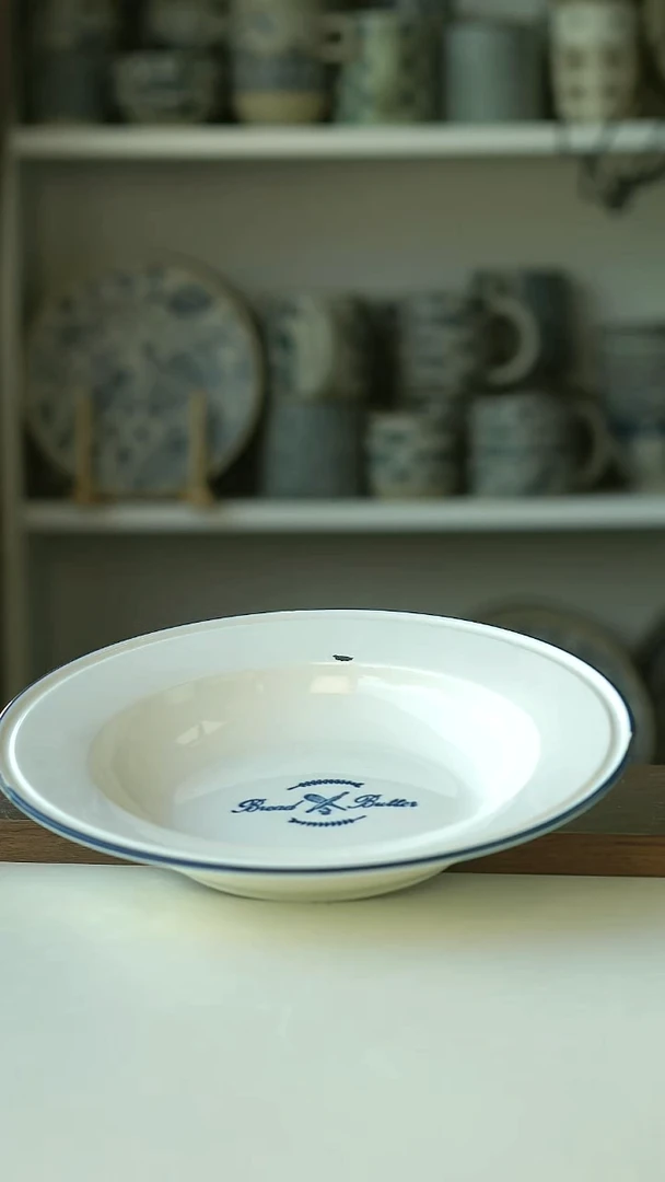 微瑕出德复古仿搪瓷草帽盘22cm@4-2@