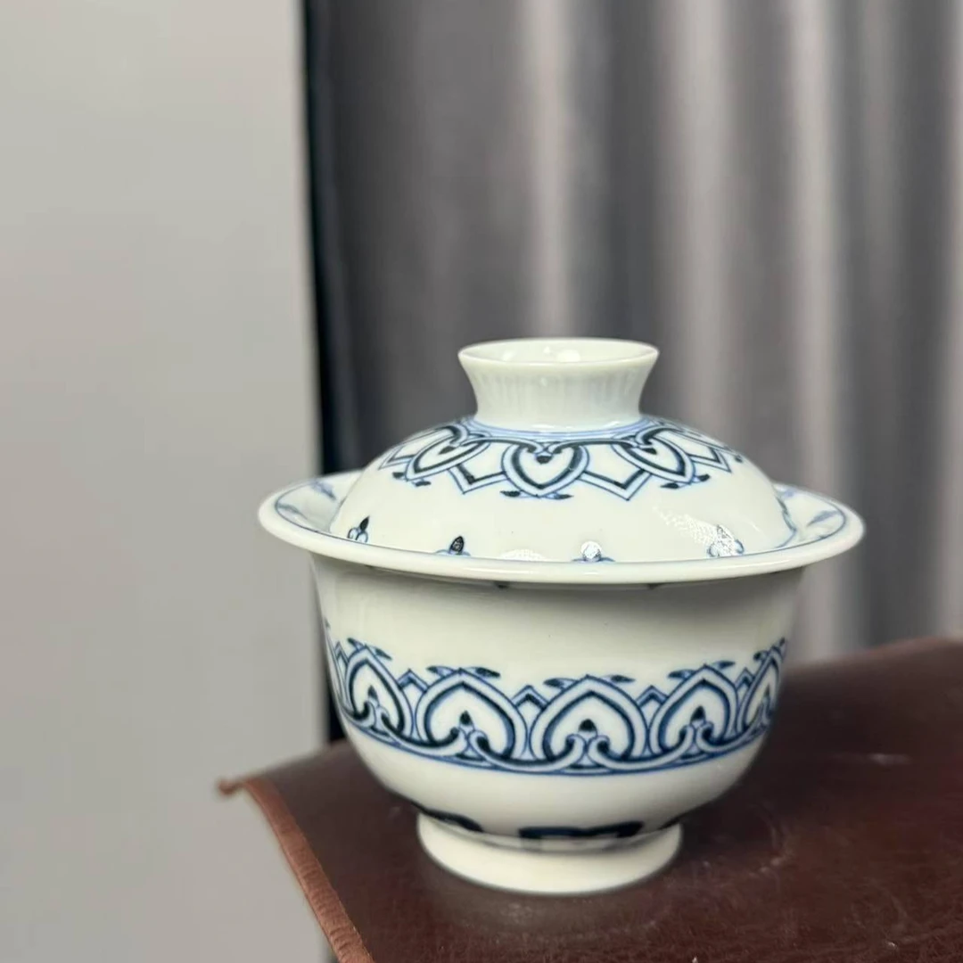 有瑕疵不合缝宝相盖碗130cc