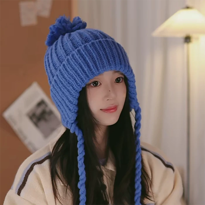 2025秋冬季新款费尔岛帽子女加厚保暖户外防寒护耳帽针织毛线帽潮