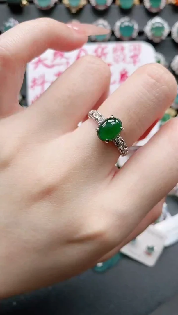 【闪购商品】翡翠戒指银S925镶嵌11111111