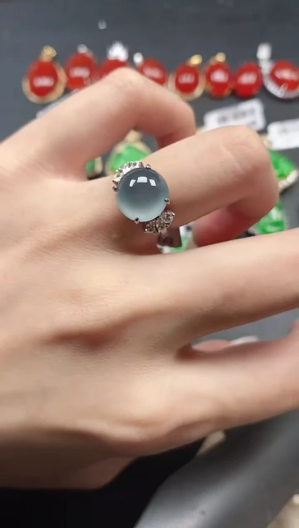 银S925镶嵌戒指翡翠51151