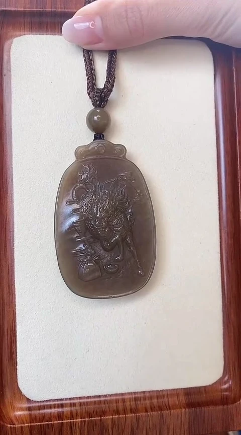 【闪购商品】和田玉（糖玉）挂件未镶嵌麒麟献宝吊坠