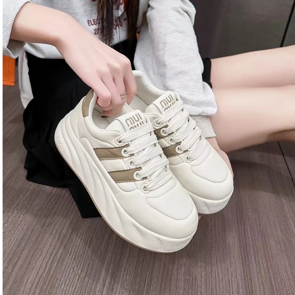 休闲松糕跟春季时尚休闲鞋百搭女鞋系带8662