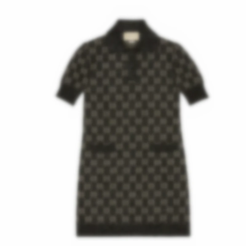 针织polo领短袖针织连衣裙-270