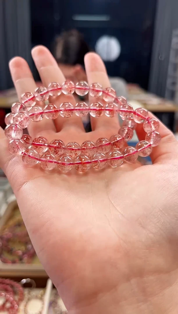 未镶嵌手链水晶金草莓超七单圈手串9mm【多样性发一】