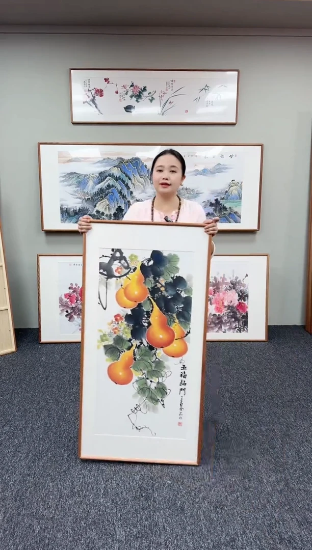 国画葫芦120*60手绘作品