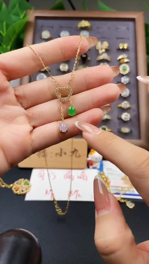 颈饰银S925镶嵌翡翠12