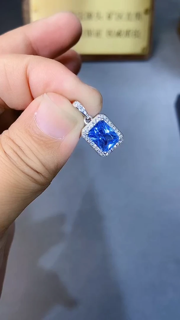 【闪购商品】海蓝宝石颈饰银S925镶嵌354