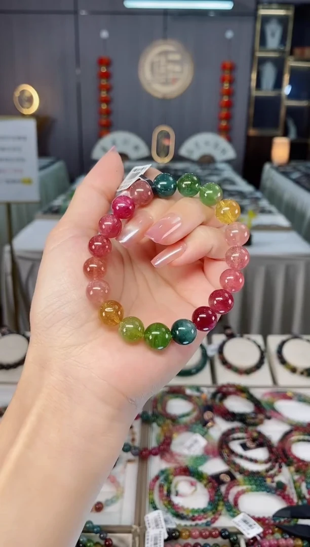 未镶嵌收藏级老矿碧玺单圈手串10mm+碧玺hon多样性发一条