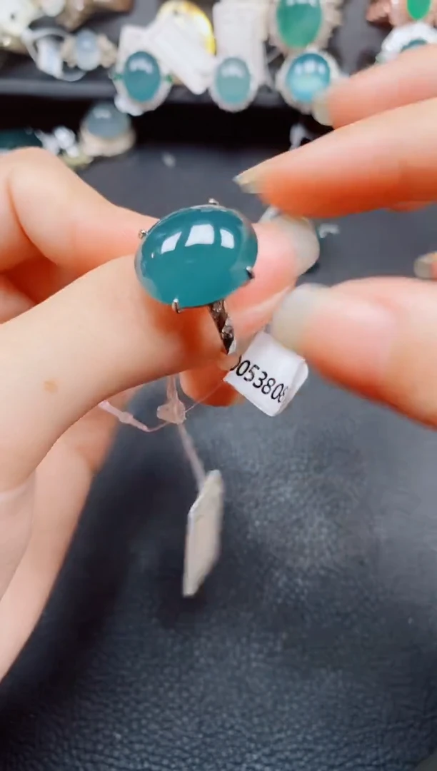 银S925镶嵌戒指翡翠M***头翡翠