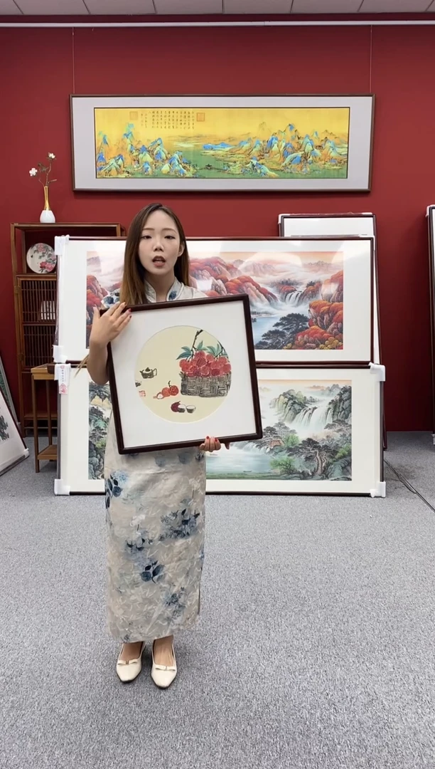 国画手绘 斗方 48*48
