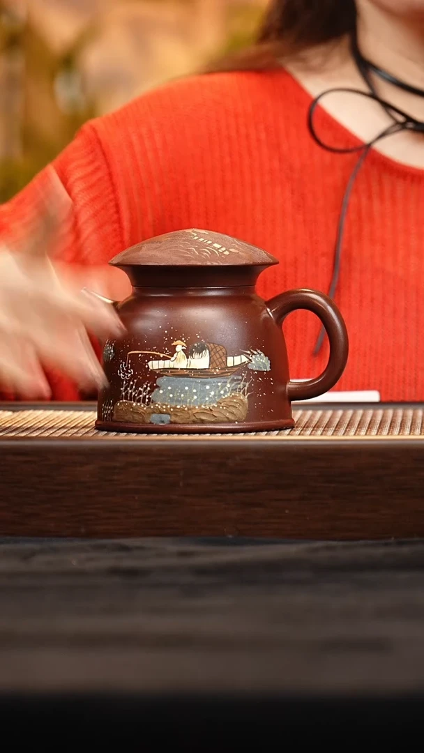 茶壶紫砂J0520017366鱼罩 紫泥